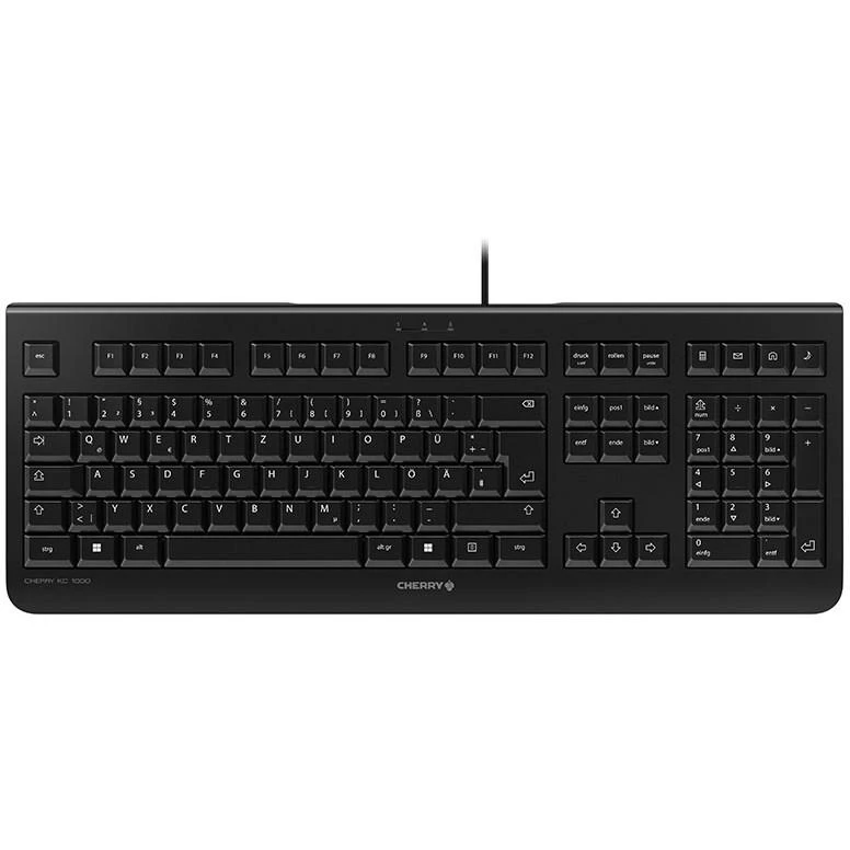 CHERRY KC 1000 klaviatūra USB QWERTZ Vokiečių Juoda