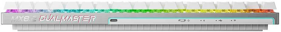 CHR CHERRY MX 8.2 Pro TMR Belaidė klaviatūra Žaidimams USB + RF belaidė + Bluetooth QWERTZ Vokiečių Sidabras, Balta