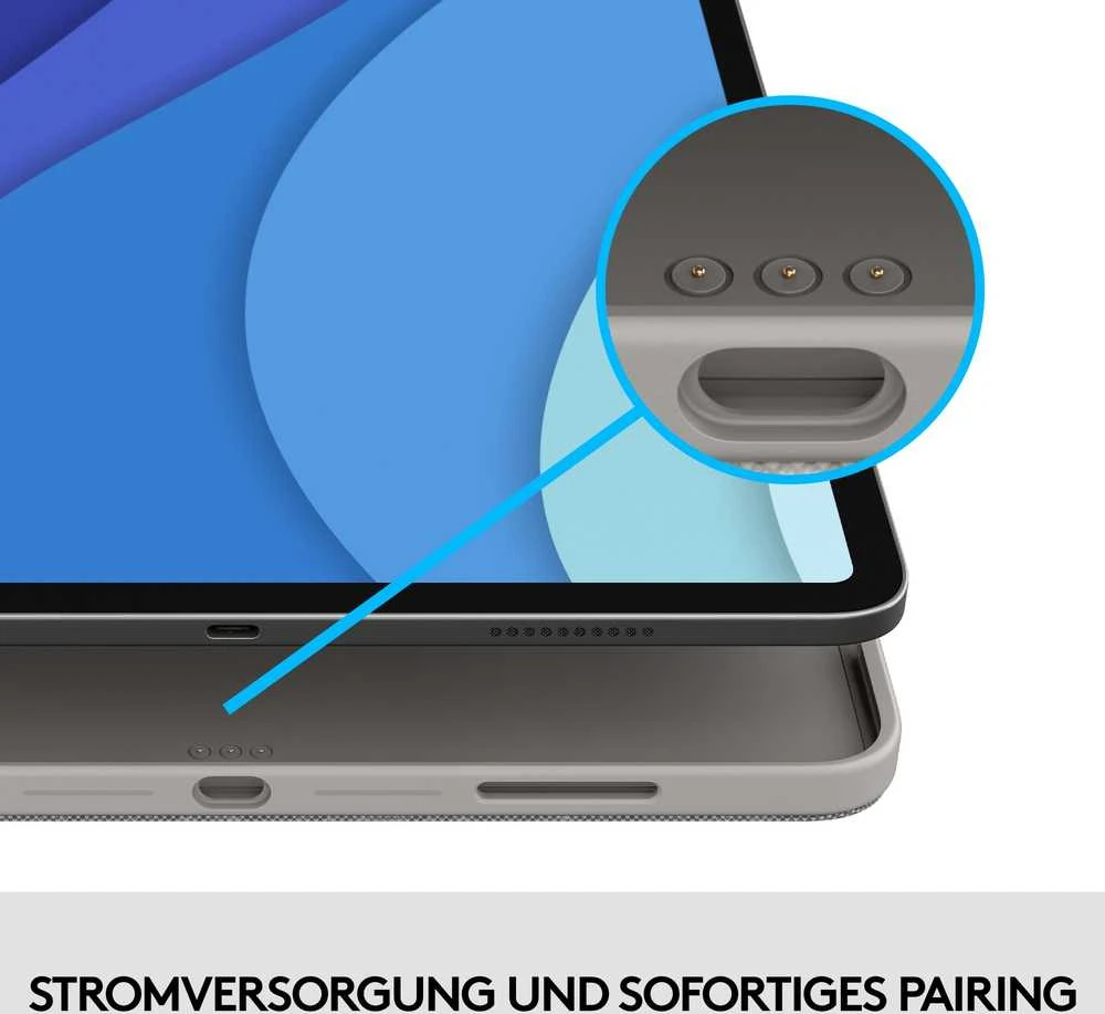 „Logitech Combo Touch iPadPro 12.9 Graphite“.