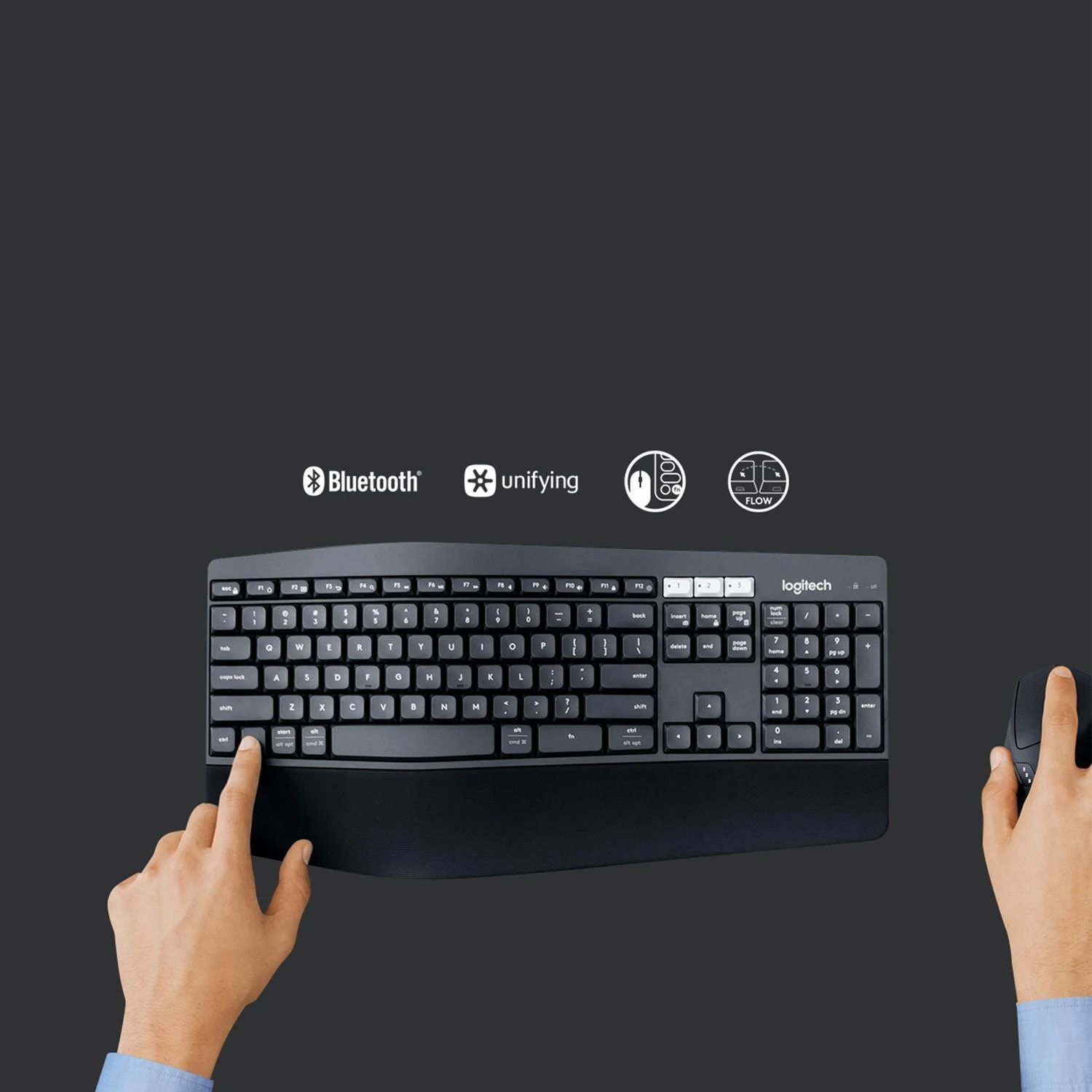 Belaidė klaviatūra ir pele Logitech MK850 Performance, Išdėstymas: Vokiečių (Qwerty): 920-008221