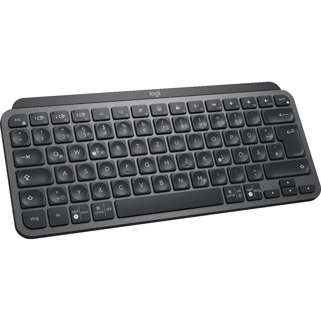 Minimalistinė Belaidė Klaviatūra su apašvietimu Logitech MX Keys Mini, Grafito spalvos, Vokiečių (Qwertz) išdėstymas