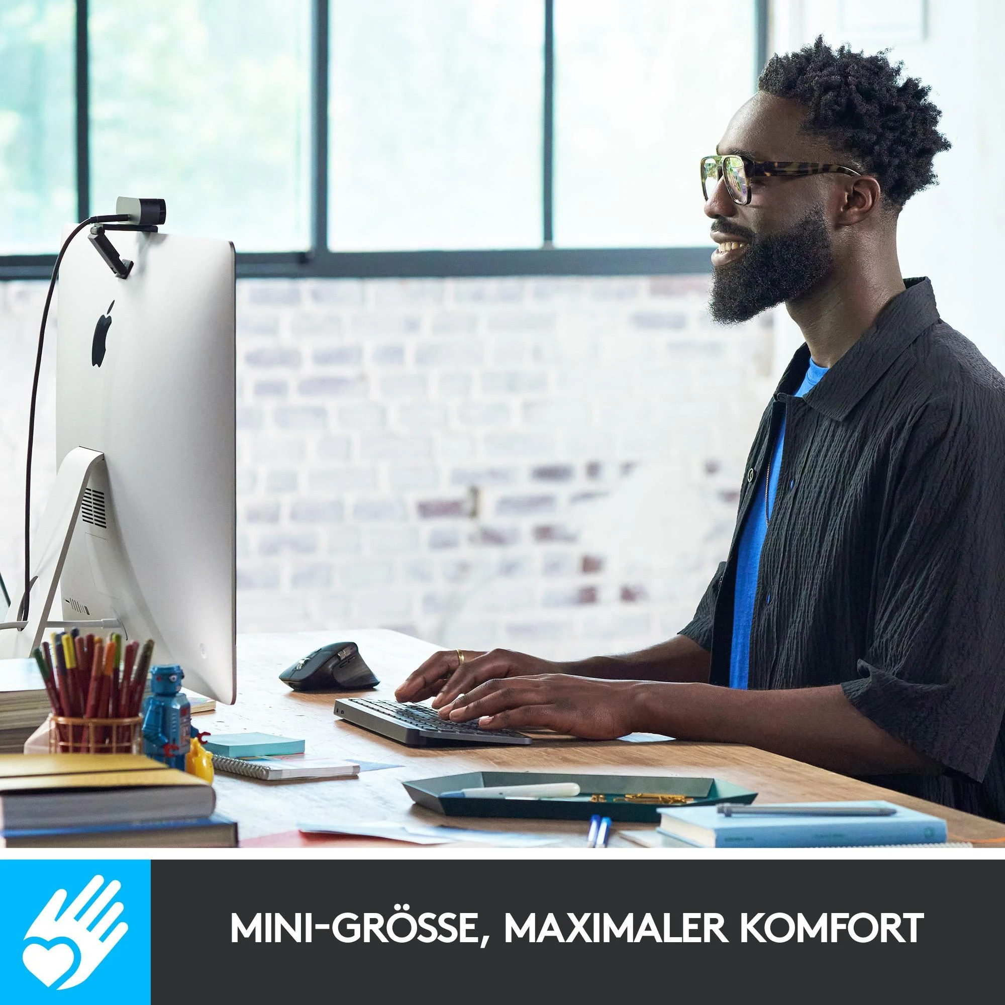Minimalistinė Belaidė Klaviatūra su apašvietimu Logitech MX Keys Mini, Grafito spalvos, Vokiečių (Qwertz) išdėstymas