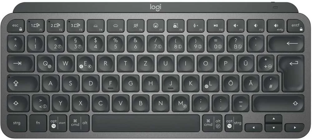 Minimalistinė Belaidė Klaviatūra su apašvietimu Logitech MX Keys Mini, Grafito spalvos, Vokiečių (Qwertz) išdėstymas