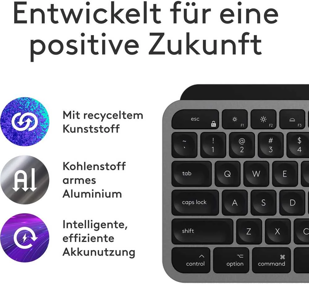 Klaviatūra Logitech MX KEYS S FOR MAC - SPACE Pilkas - DEU - EMEA 28-935