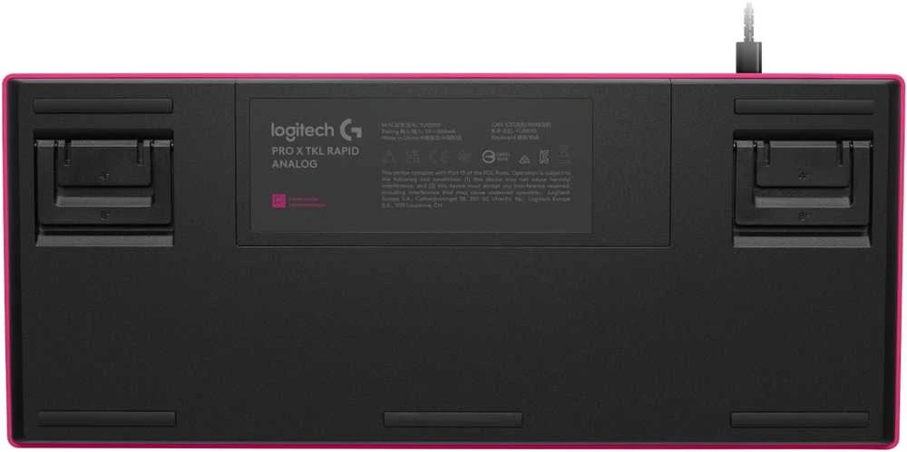 Klaviatūra žaidimams Logitech G Pro X TKL Rapid Magenta su laidu magnetyczno-analogowe su pašvietimu rožinė