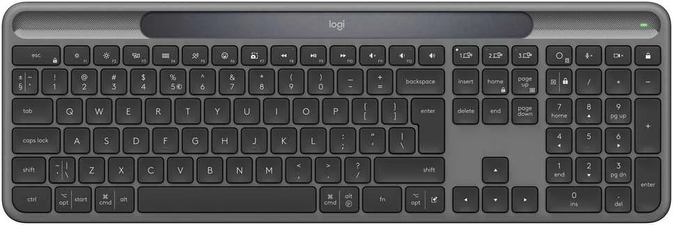 Belaidė klaviatūra Logitech Signature Slim Solar+ K980s, grafito spalvos, 920-013764
