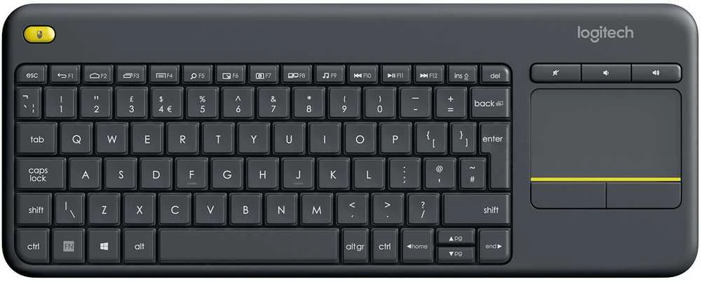 Klaviatūra Logitech WIRELESS TOUCH KEYBRD K400 PLUS - Juodas