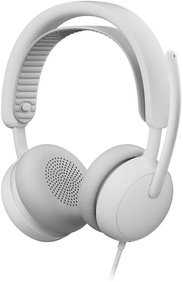 Baltos laidinės ausinės Logitech Zone 2 su perforuotomis pagalvėlėmis
