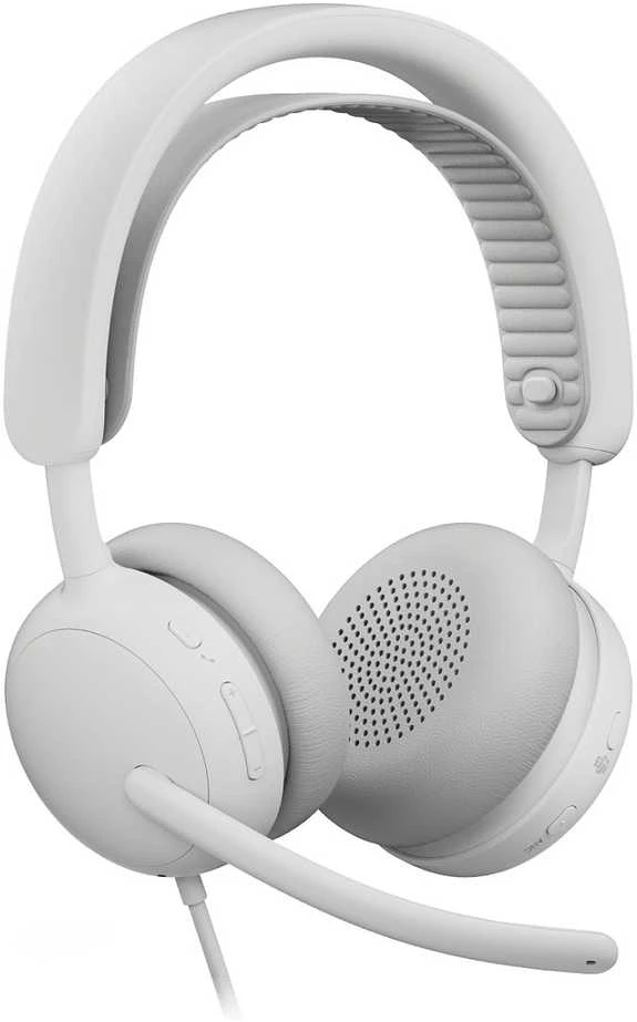 Logitech Zone Wired 2 baltos ausinės su mikrofonu
