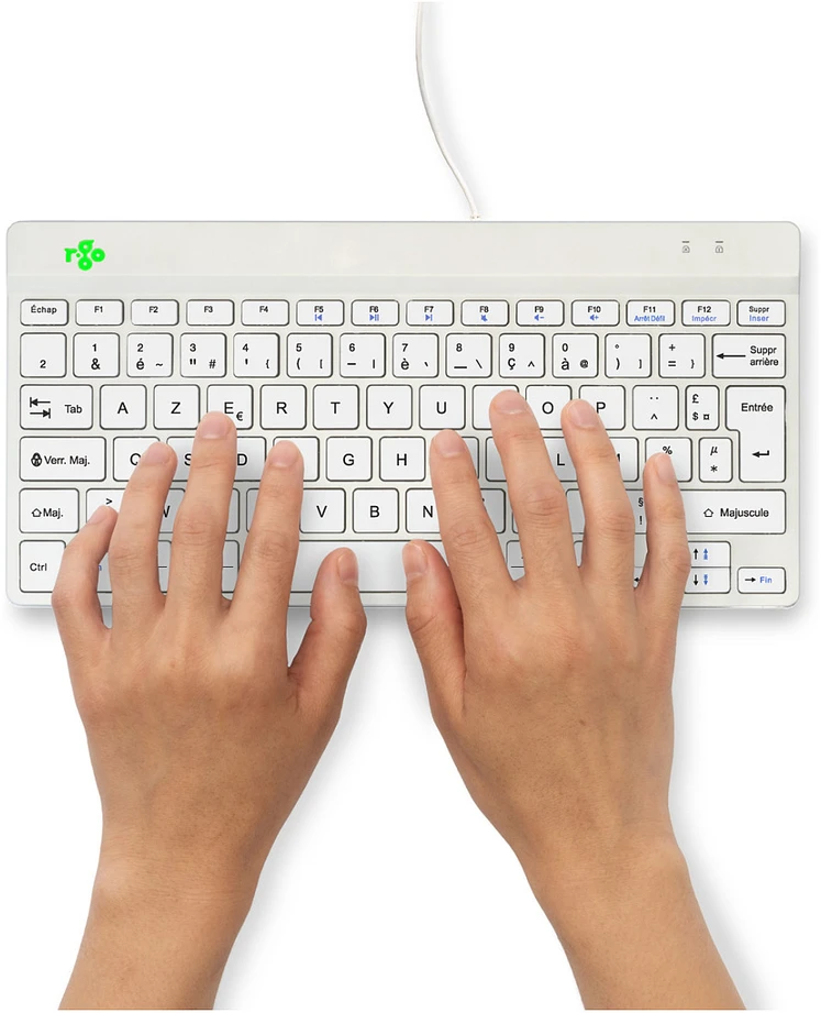 R-GO COMPACT BREAK ERGONOMIC - Klaviatūra QWERTY (FR) WITH Baltas