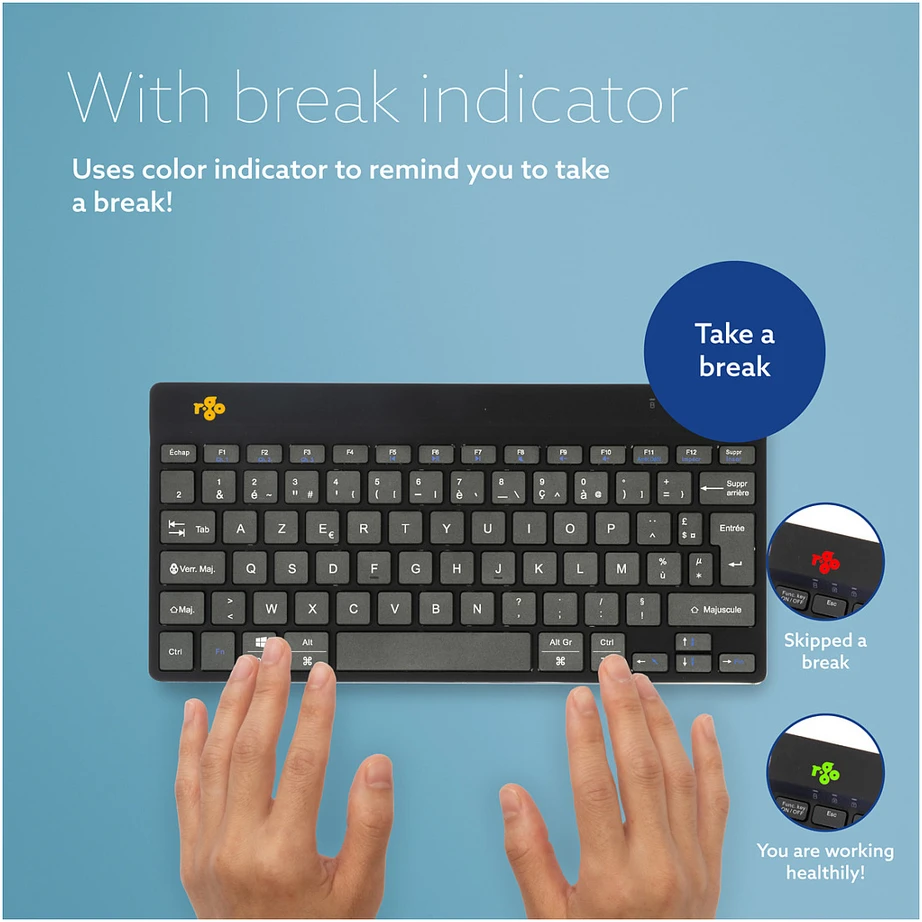 R-GO COMPACT BREAK ERGONOMIŠKA - Klaviatūra AZERTY (FR) BLUETOOTH B