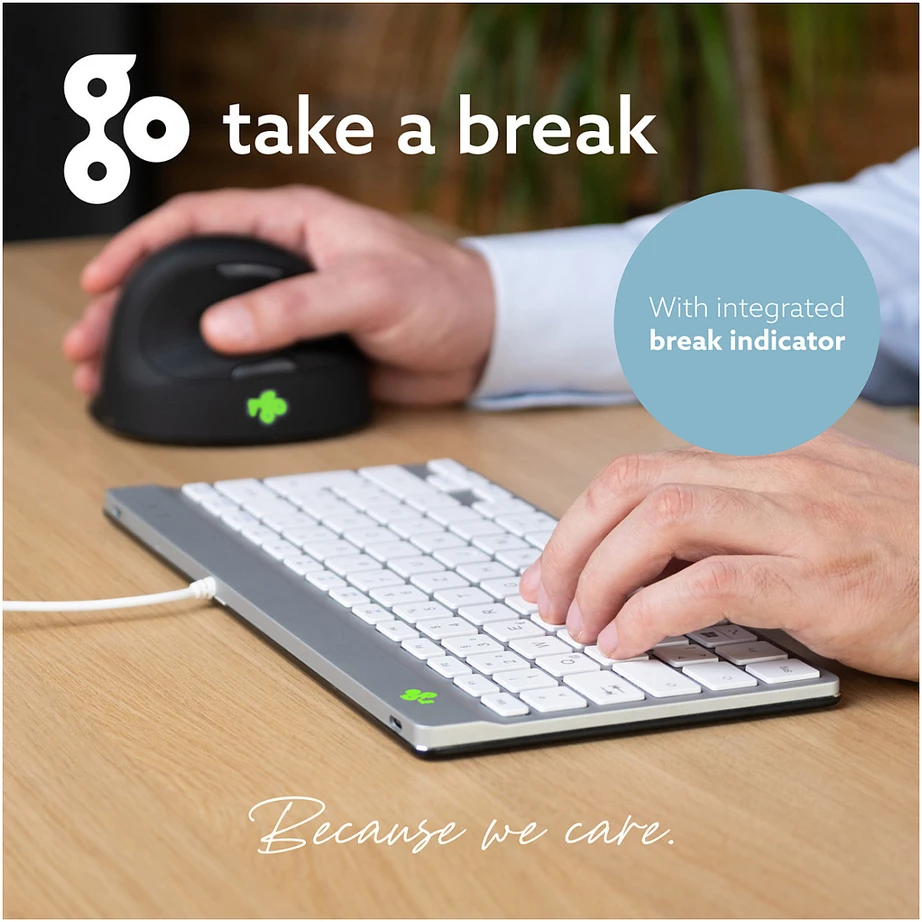 R-GO COMPACT BREAK ERGONOMIC - Klaviatūra QWERTY (FR) WITH Baltas