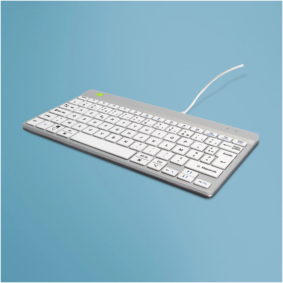 R-GO COMPACT BREAK ERGONOMIC - Klaviatūra QWERTY (FR) WITH Baltas