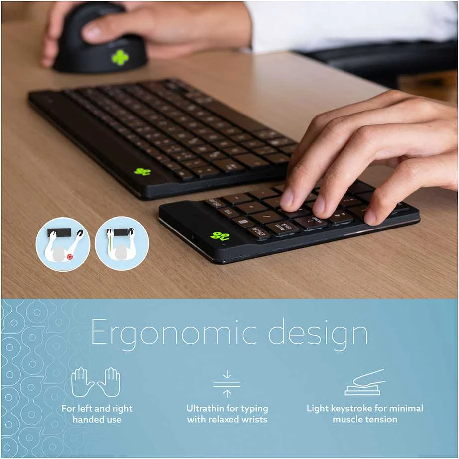 Klaviatūra R Go Tools R-GO NUMPAD BREAK ERGONOMIC - NUMERIC WIRELESS KEYPAD Juodas