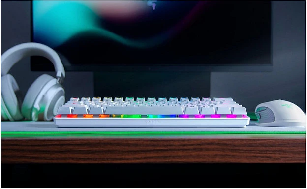 60% Mechaninė Žaidimų klaviatūra Razer Huntsman Mini Mercury Edition, Red Switch, US išdėstymas