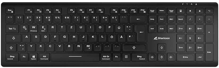 Klaviatūra Sharkoon OfficePal K30W DE išdėstymas Rubberdome juodas