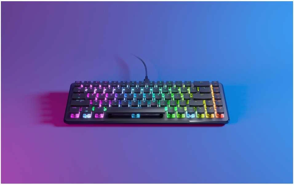 Turtle beach „Turtlebeach Vulcan II Mini“ juoda žaidimų klaviatūra su linijiniais raudonais jungikliais, vokiškas išdėstymas