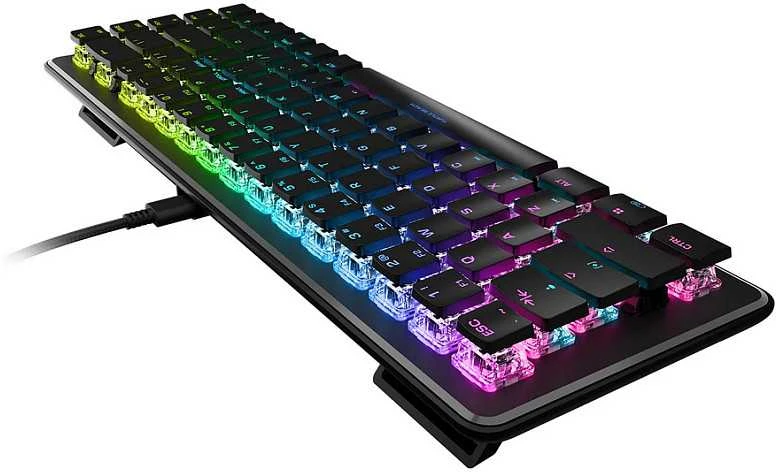 Turtle beach „Turtlebeach Vulcan II Mini“ juoda žaidimų klaviatūra su linijiniais raudonais jungikliais, vokiškas išdėstymas
