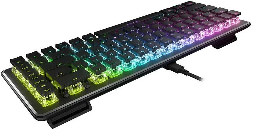 Turtle beach „Turtlebeach Vulcan II Mini“ juoda žaidimų klaviatūra su linijiniais raudonais jungikliais, vokiškas išdėstymas