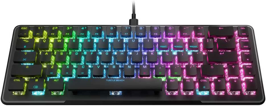 Turtle beach „Turtlebeach Vulcan II Mini“ juoda žaidimų klaviatūra su linijiniais raudonais jungikliais, vokiškas išdėstymas