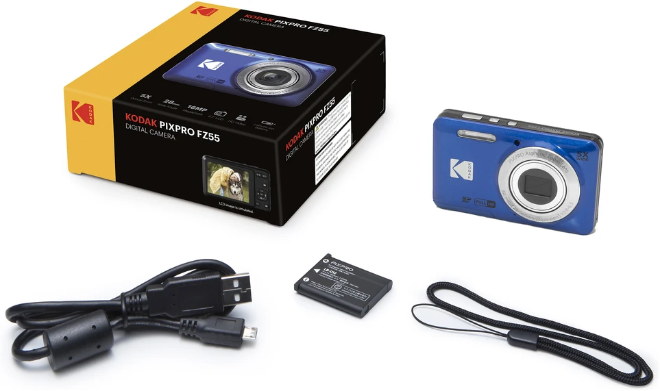 Skaitmeninis fotoaparatas Kodak PIXPRO FZ55 Friendly Zoom, mėlynas