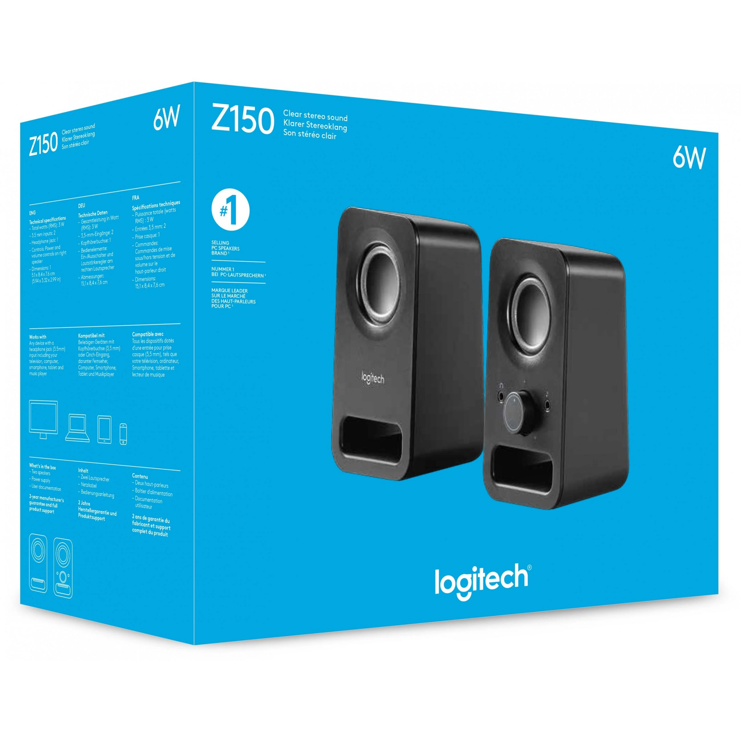 Kompiuterio garso kolonėlės LOGITECH Z150 2.0, juodos