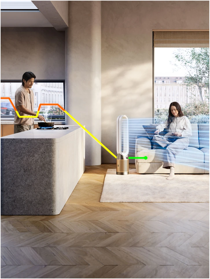 Oro valytuvas Dyson Purifier Cool TP12, Baltos ir aukso spalvos