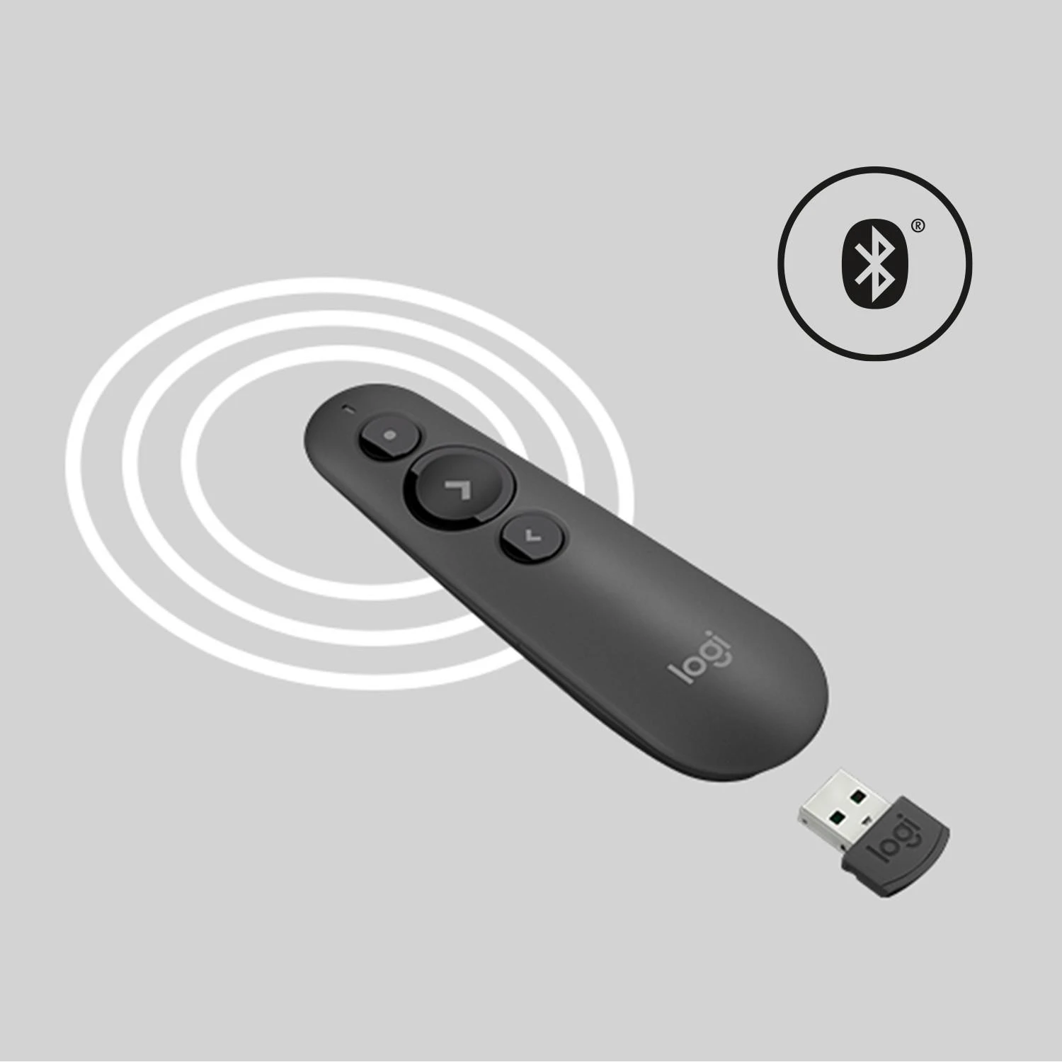 LOGITECH R500s Bluetooth pristatymo nuotolinio valdymo pultas – GRAFITAS