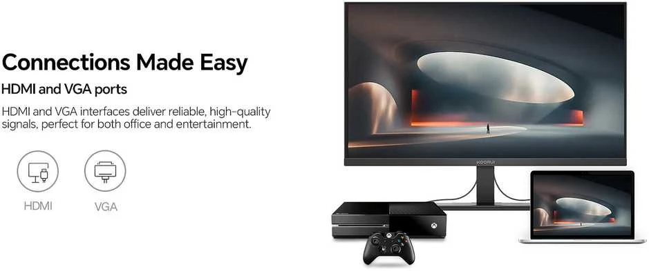 Monitorius KOORUI ESSENTIAL E2212F - 1920x1080 6ms 100Hz 3000:1 250nit