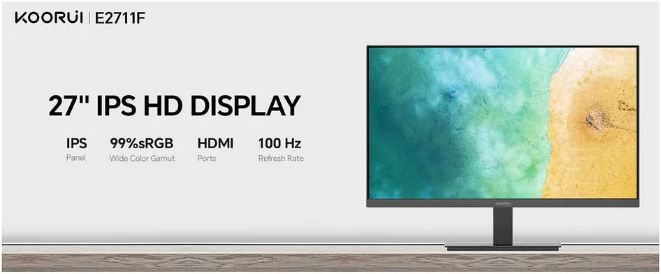 Monitorius KOORUI ESSENTIAL E2711F - 1920 x 1080 IPS 100 Hz 6 ms 16:9