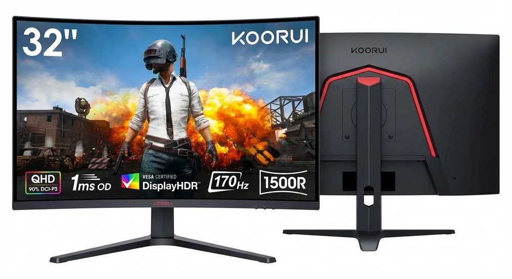 Gaming Monitorius KOORUI G3221SC - Curved 170Hz 1ms 3000:1 DP/HDMI