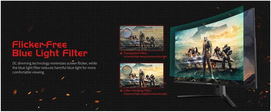 Gaming Monitorius KOORUI G3221SC - Curved 170Hz 1ms 3000:1 DP/HDMI