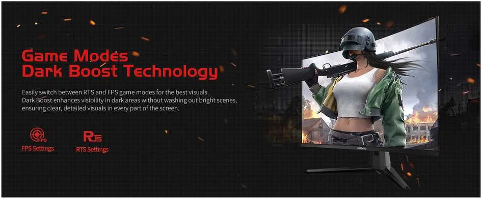 Gaming Monitorius KOORUI G3221SC - Curved 170Hz 1ms 3000:1 DP/HDMI