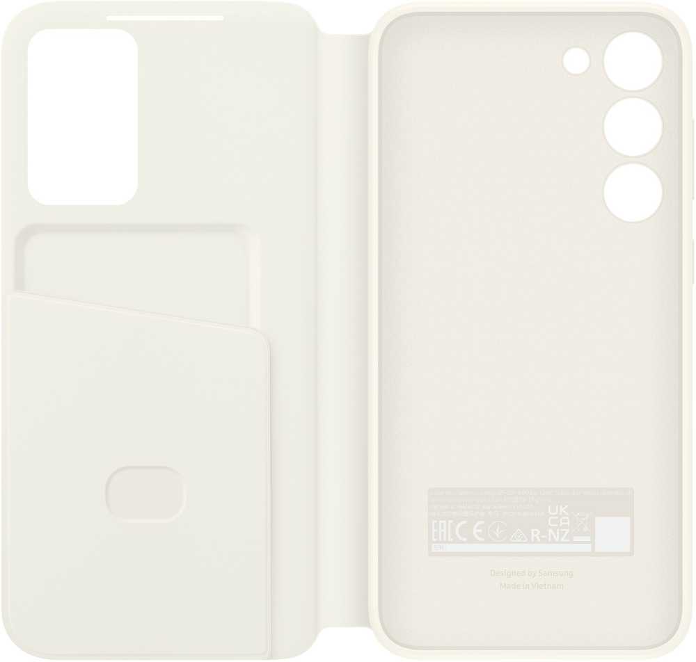 Dėklas Samsung Galaxy S23+ Smart View Wallet Case Kremas
