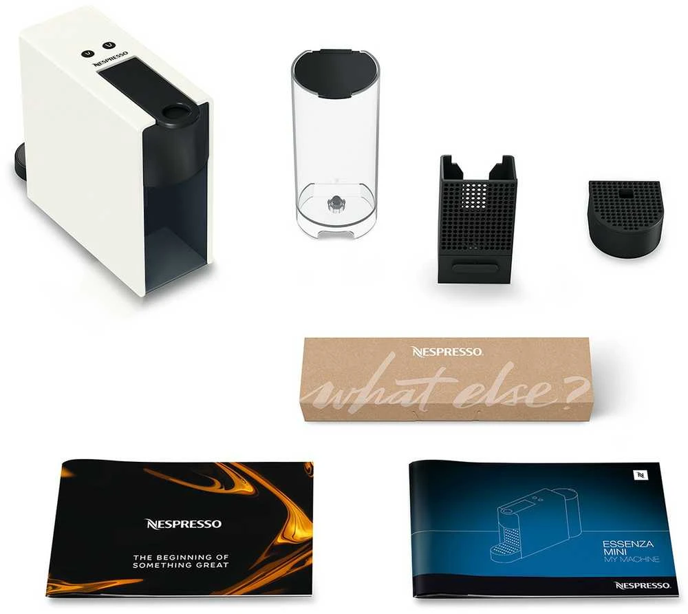 Kavos aparatas kapsulinis Krups Nespresso Essenza Mini XN1101 (1260W, baltos spalvos)