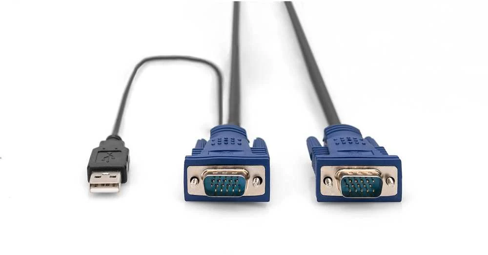 Assmann Electronic DIGITUS KVM kabelis PS2 ir USB konsolėms su KVM 1xHD-15/M 1xVGA HD-15/M 2xPS2 1x USB 5m