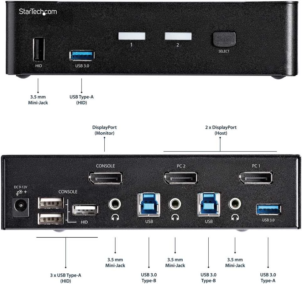 Jungiklis StarTech StarTech 2 PT DISPLAYPORT KVM / IN
