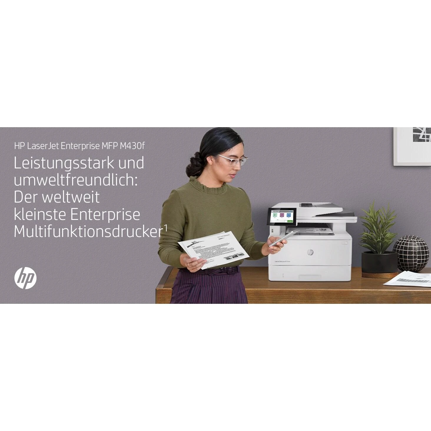Hewlett Packard (HP) HP LaserJet Enterprise MFP M430f AIO All-in-One Spausdintuvas - A4 Mono lazerinis, Spausdinti/Kopijuoti/Dual-Side Scan/Faksas, Automatinis dokumentų tiektuvas, Auto-Duplex, LAN, 38ppm, 900-4800 pages per mėnuo (pakeičia M521f / M521dn)