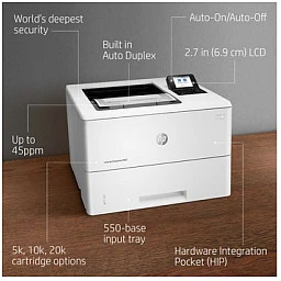 Hewlett Packard (HP) HP LaserJet Enterprise M507dn Spausdintuvas - A4 Mono lazerinis, Spausdinimas, Automatinis dokumentų tiektuvas, Auto-Duplex, LAN, 43ppm, 2000-7500 puslapių per mėnesį (pakeičia M506dn)