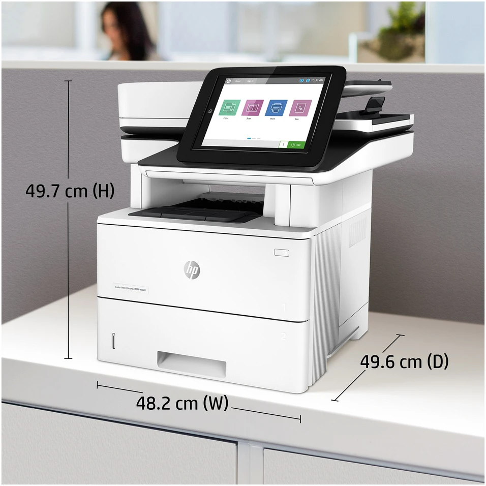 Hewlett Packard (HP) HP LaserJet Enterprise MFP M528dn AIO All-in-One Spausdintuvas - A4 Mono lazerinis, Spausdinimas/Kopijavimas/Dual-Side Scan/Faksas pasirinktinai, Automatinis dokumentų tiektuvas, Auto-Duplex, LAN, 43ppm, 2000-7500 pages per mėnesį (pakeičia M527dn)