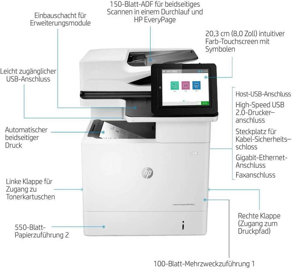 Spausdintuvas „HP LaserJet Enterprise MFP M635h“ (7PS97A)