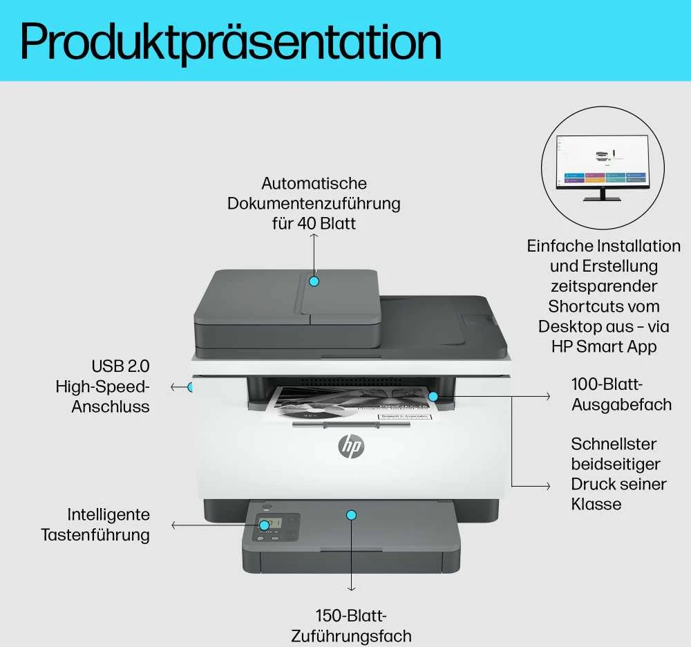 Spausdintuvas Hewlett Packard (HP) HP Daugiafunkcinis įrenginys LaserJet M234sdn (9YG02F)