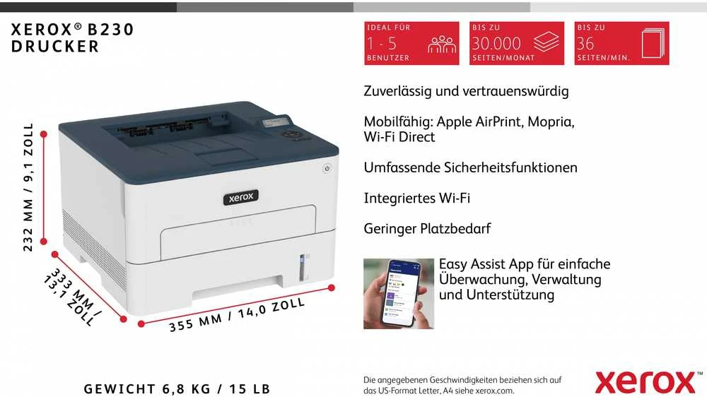 XEROX B230 nespalvotas spausdintuvas