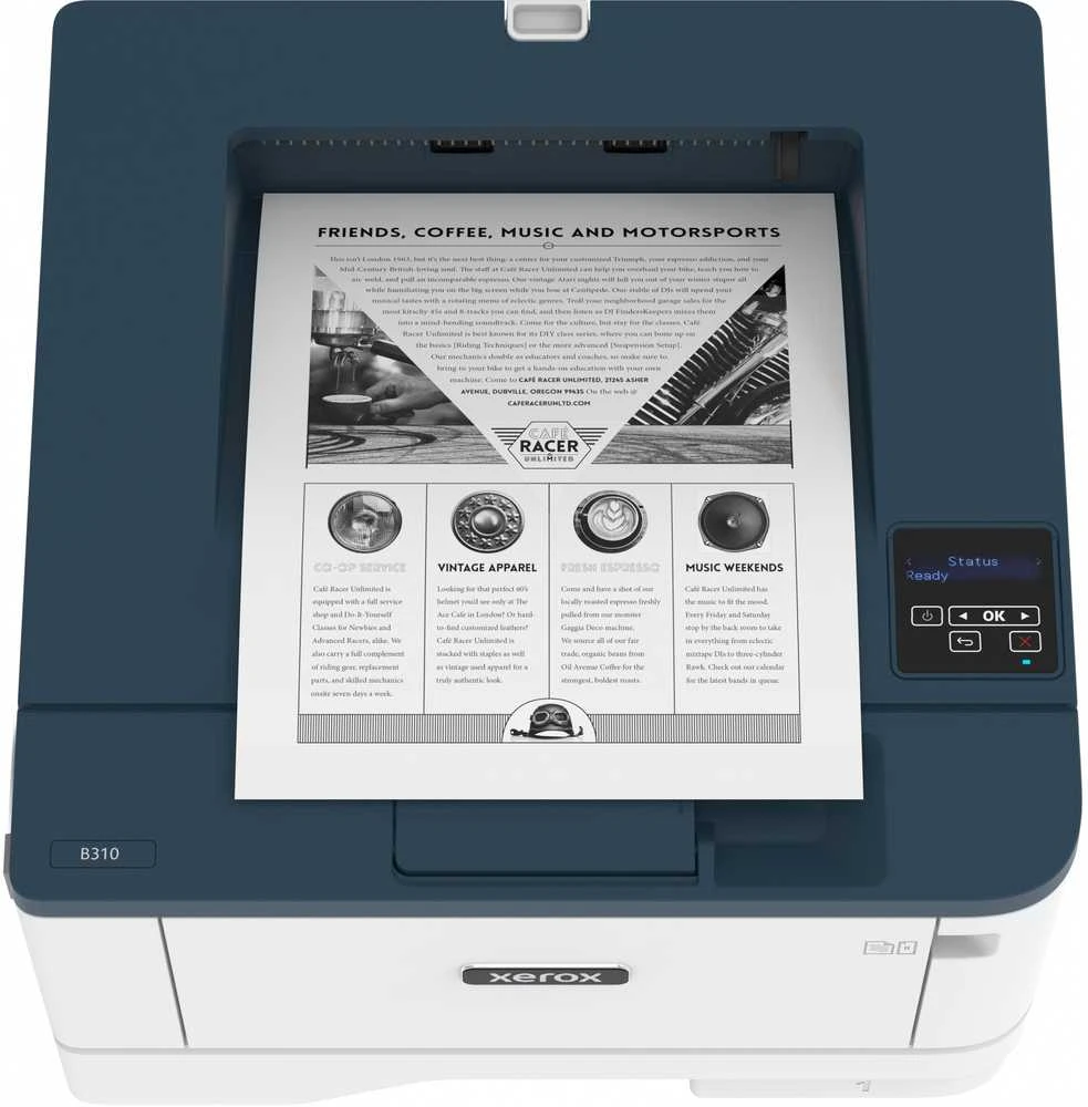 Xerox B310DNI A4 nespalvotas spausdintuvas, 40 psl./min., dvipusis spausdinimas, tinklo ryšys, belaidis internetas, USB, 250 lapų popieriaus dėklas