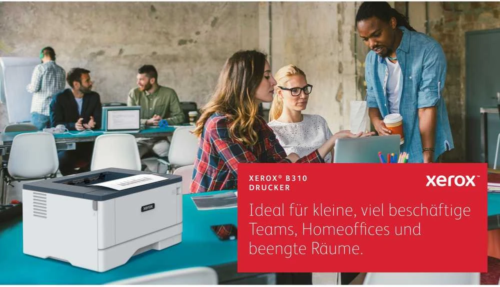 Xerox B310DNI A4 nespalvotas spausdintuvas, 40 psl./min., dvipusis spausdinimas, tinklo ryšys, belaidis internetas, USB, 250 lapų popieriaus dėklas
