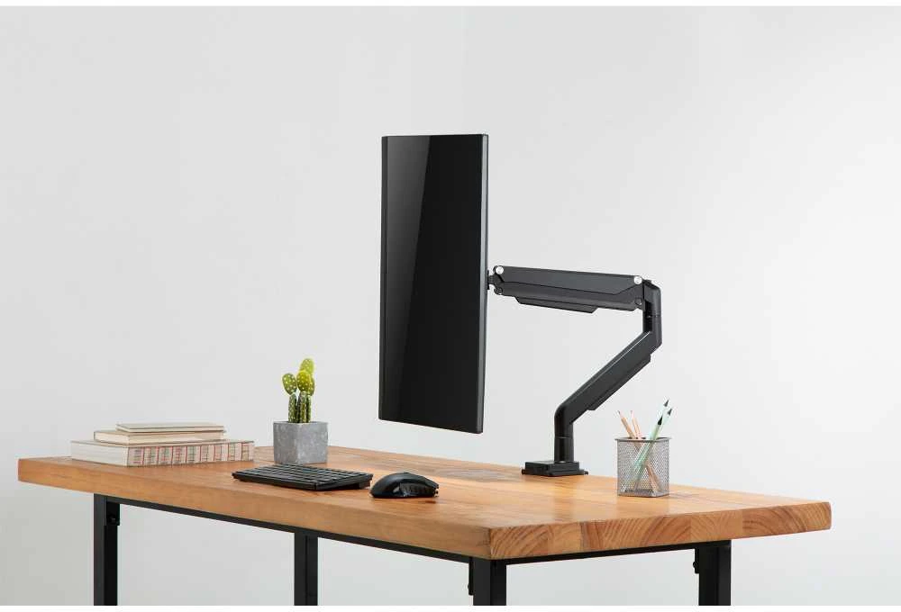 „Assmann Electronic DIGITUS DA-90394“ vienos dujinės spyruoklės monitoriaus spaustuko laikiklis 17–32 colių maks. 9kg. juodas