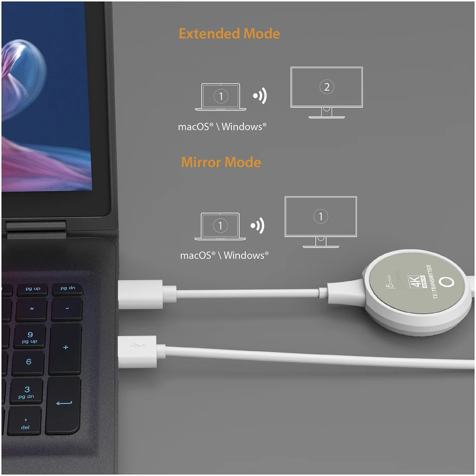 Nezatříděno j5create JVAW75 ScreenCast 4K Wireless Ekranas HDMI™ Extender, Juodas