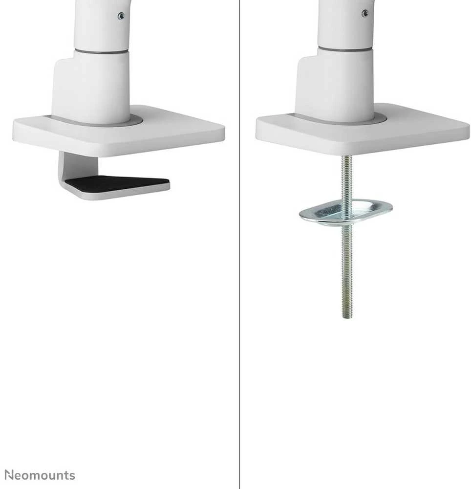 Laikiklis NEOMOUNTS PASIRINKITE STALO MONTAVIMĄ, VIENĄ EKRANĄ (TOPFIX CLAMP & GROMMET) Baltas