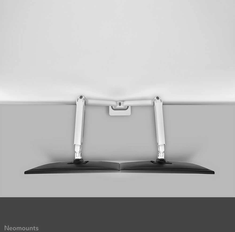 Laikiklis NEOMOUNTS PASIRINKITE STALO MONTAVIMĄ, DVIGUBAS EKRANAS (TOPFIX CLAMP & GROMMET) Baltas