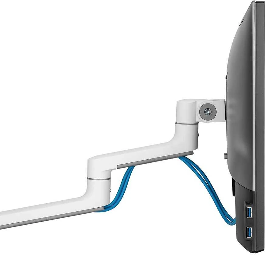 Laikiklis NEOMOUNTS SCREEN STALO MONTAVIMAS DVIEJIEMS MONITORIAMS, Baltas (CLAMP+GROMMET)